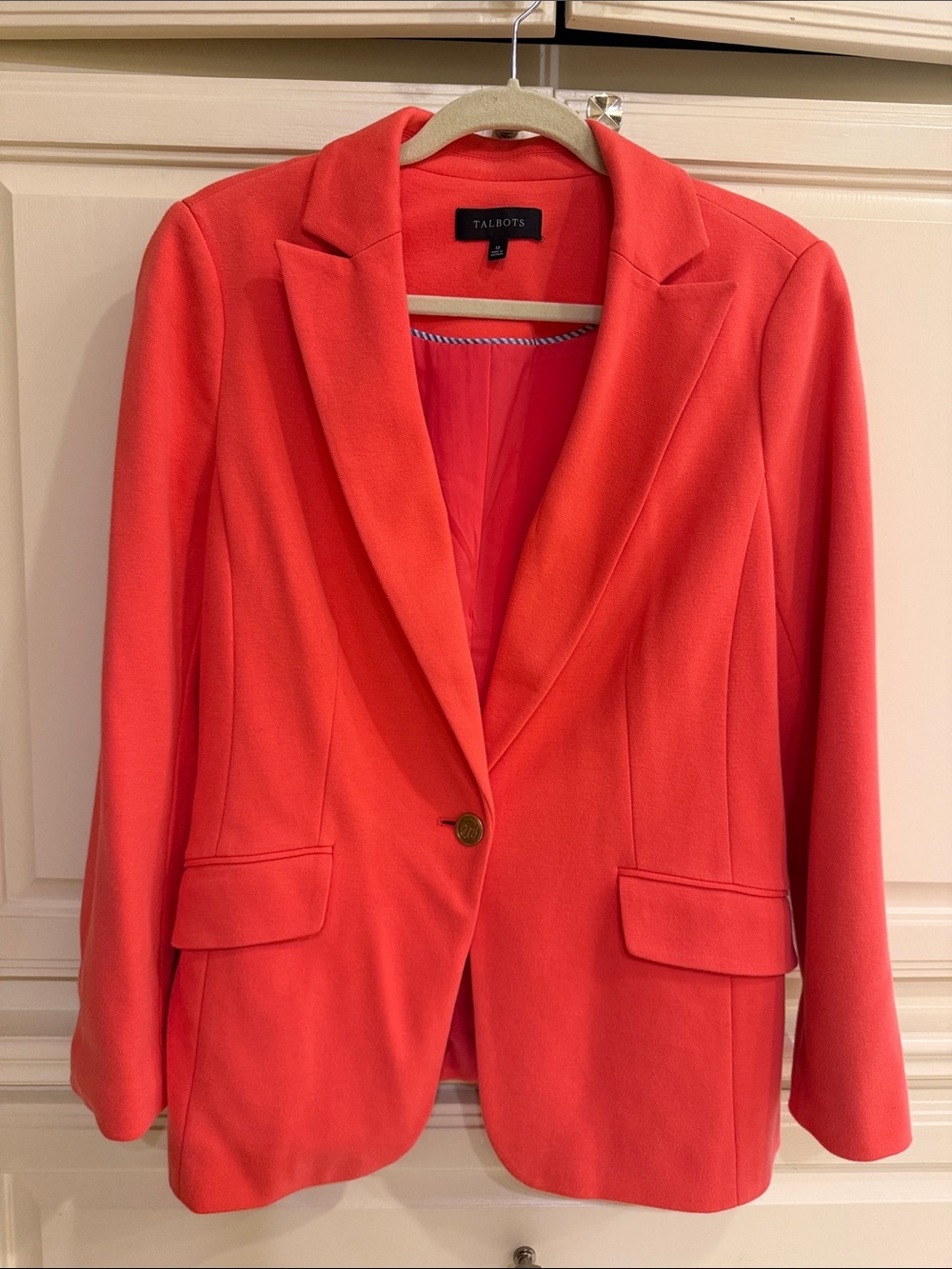 Talbots Bright Coral Single-Button Blazer